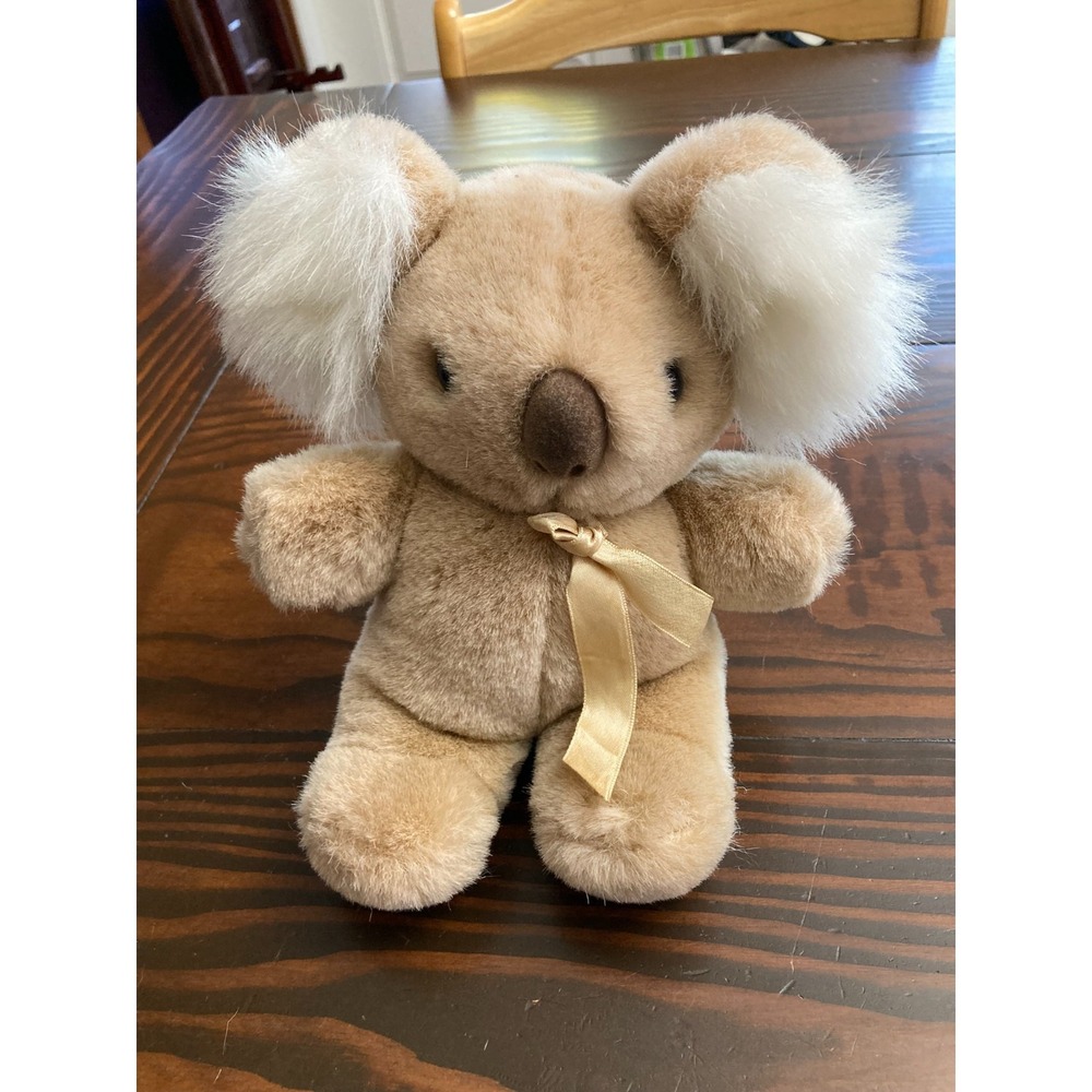 Hug Me Home Beige Koala Bear Plush Stuffed Animal Tan Ribbon